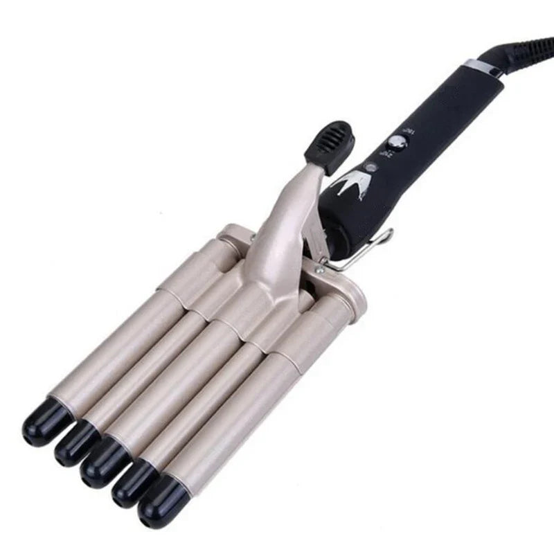 5-Tube Ceramic Wave Curling Iron | Fast-Heat Hair Waver