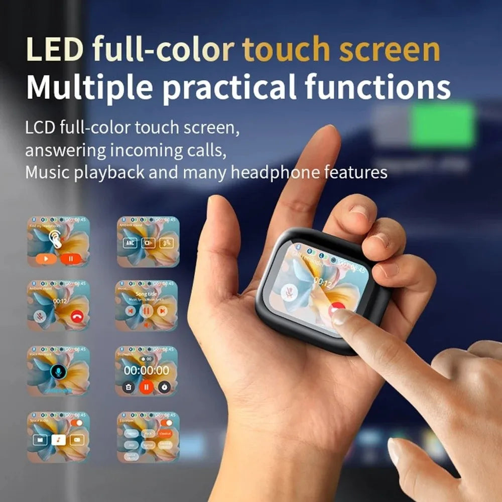 Bluetooth 5.4 ANC TWS Earbuds – Smart LCD Touch Screen