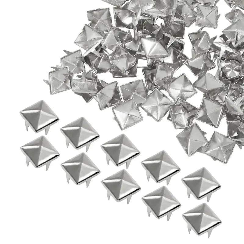 100Pcs Pyramid Metal Studs 4-Prong Punk Spikes DIY Rivets