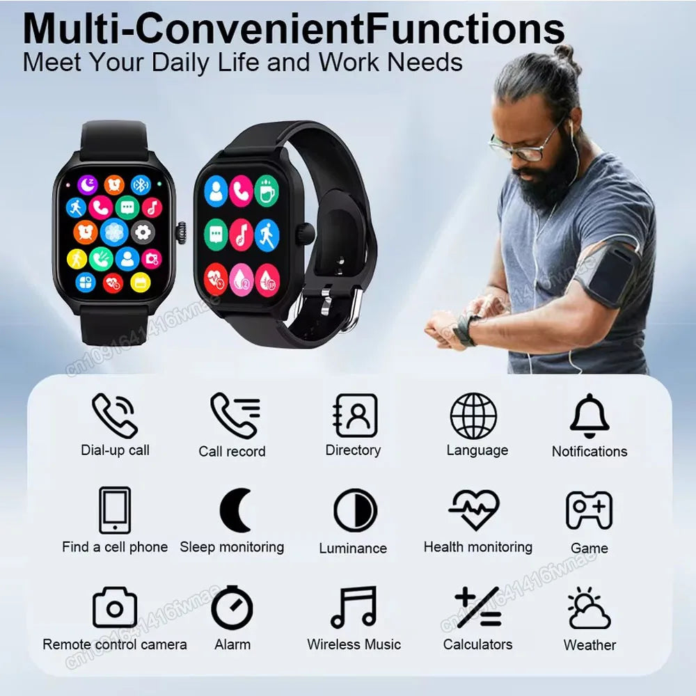 Military GPS Smart Watch – Bluetooth Calls, Fitness & HR Tracker