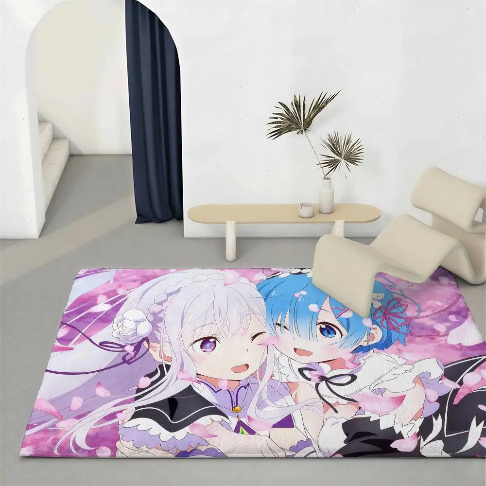 Re:Zero Flannel Floor Mat – Non-Slip Soft Plush Anime Rug