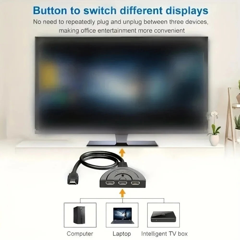 HDMI Switch 3 In 1 Out 4K 1080P for Xbox PS4 PS3 PC TV