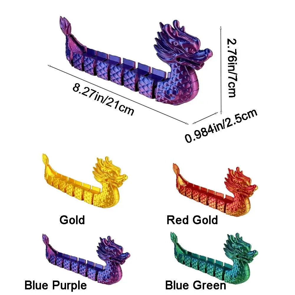 3D Printed Articulated Chinese Dragon Figurine & Key Holder