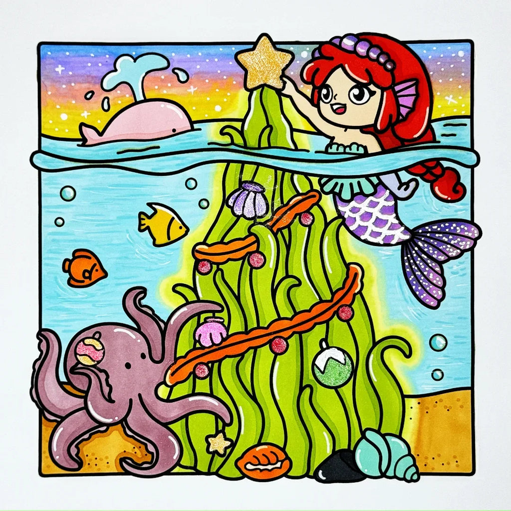 Ocean Home Cute Easy Coloring Book All Ages Perfect Family Friends