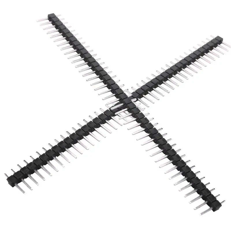 200pcs Male Pin Header Connectors 2.54mm 40-Pin Single Row PCB