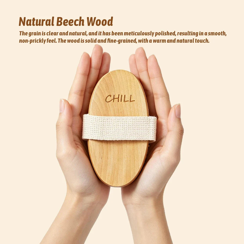 Boar Bristle Beard & Body Brush – Wooden Handle Men's Grooming