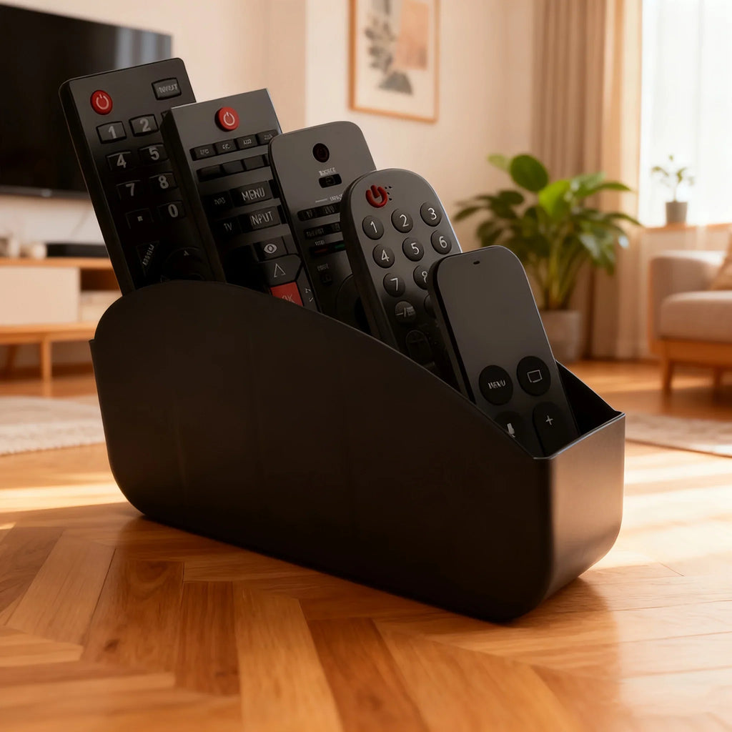5 Compartments Remote Control Holder Plastic Storage Box Organizer TV