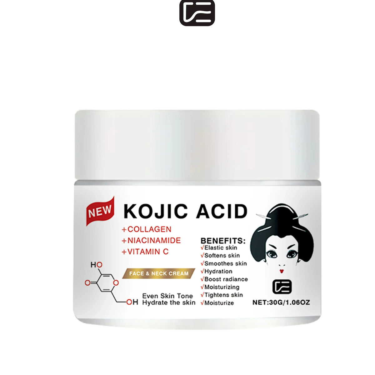 Kojic Acid Face & Neck Cream – Hydrating, Firming, All Skin