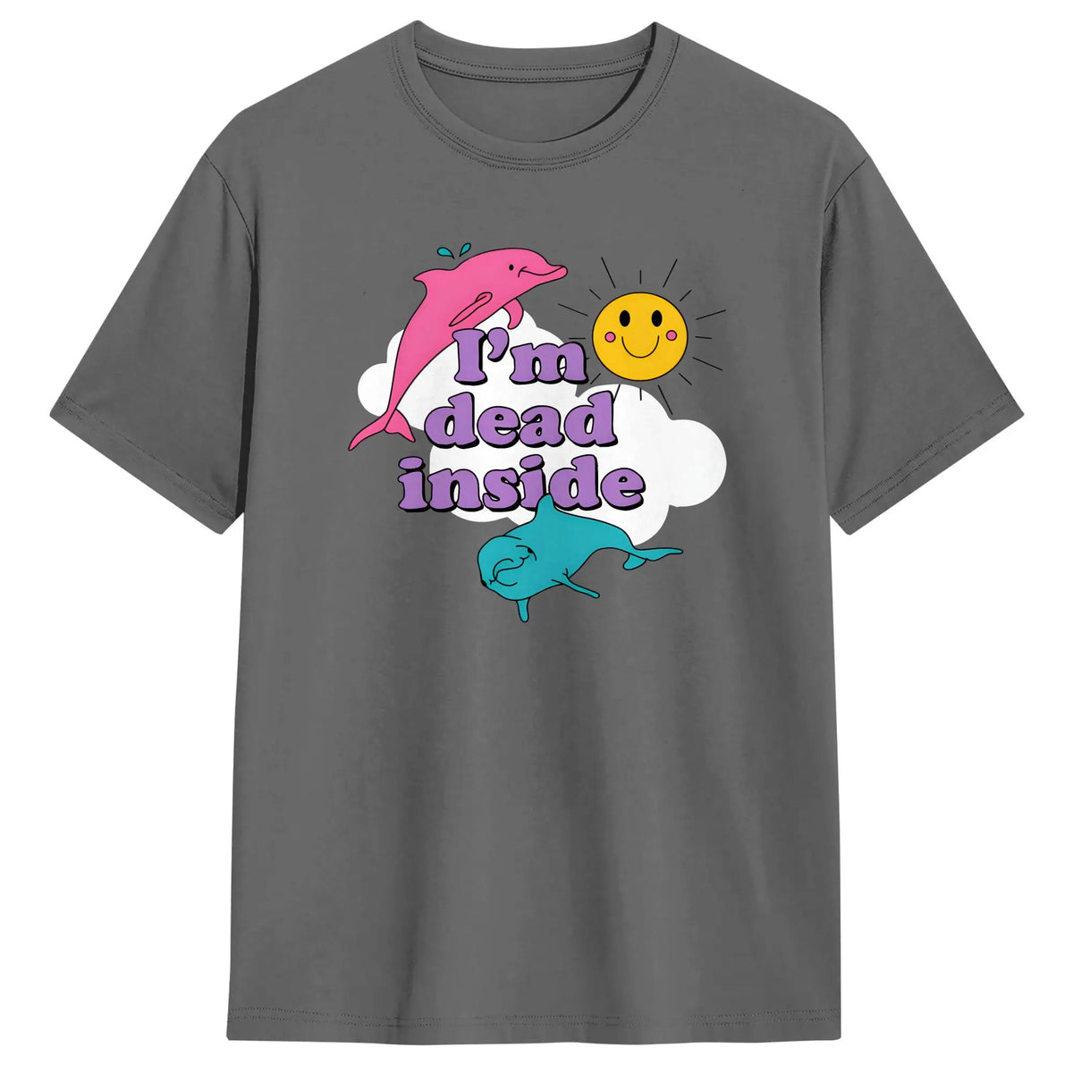 "I'm Dead Inside" Funny Oversized Cotton T-Shirt | Y2K Tee