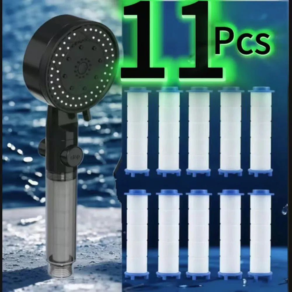 11-Piece Pressurized Handheld Shower Head Set | Water Saving