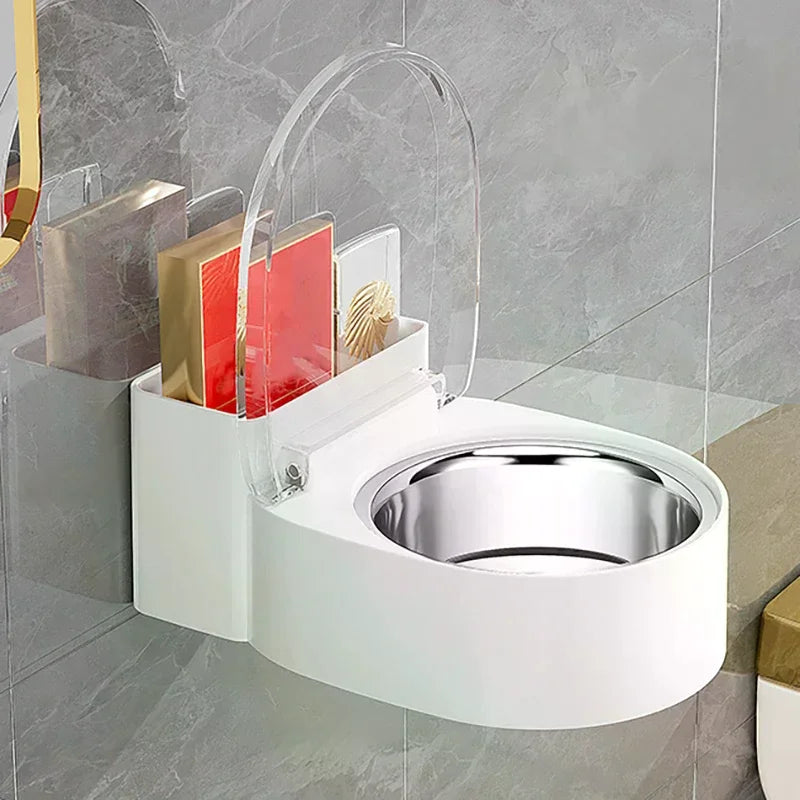 Wall-Mount No-Drill Stainless Steel Bathroom Ashtray Box