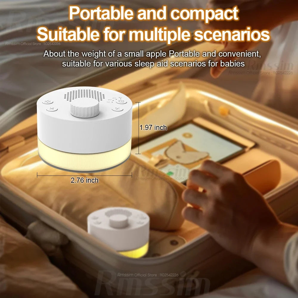 Portable Baby White Noise Machine | 24 Sounds, Night Light & Timer
