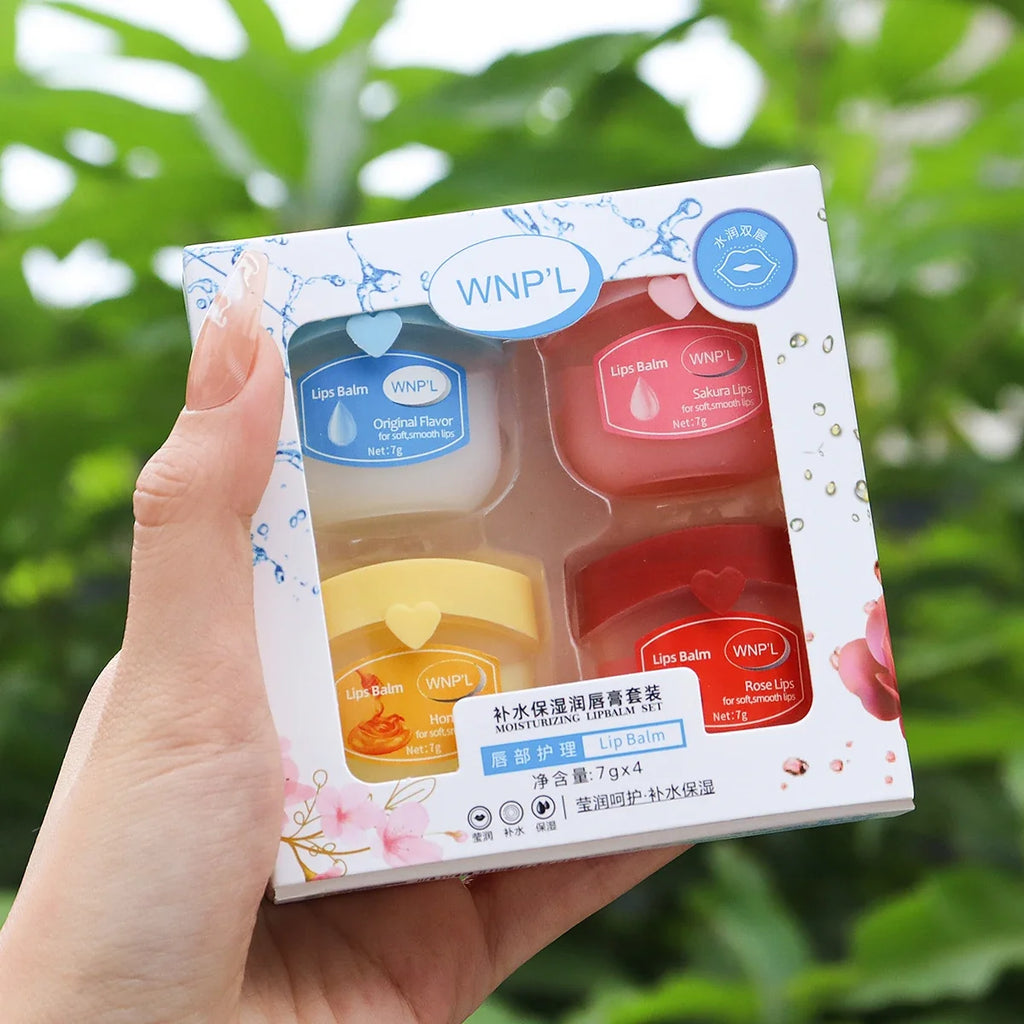 4-Piece Deep Moisturizing Lip Mask Set – Natural & Long-Lasting