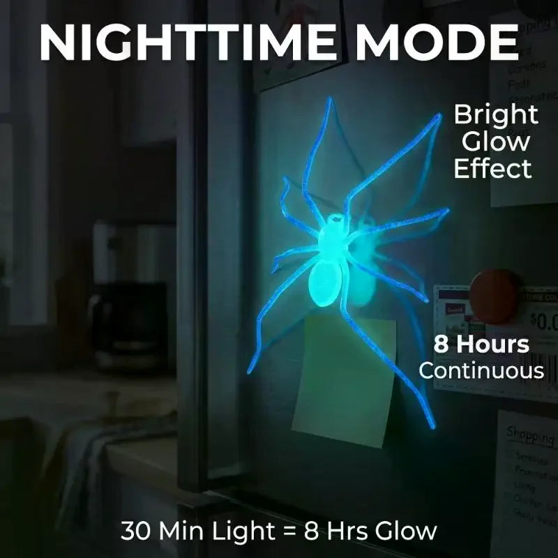 Glow In The Dark Spider Fridge Magnet | Halloween Prank Decor