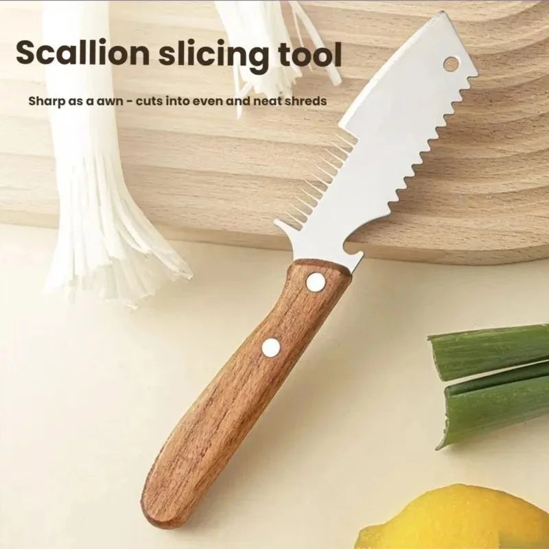 Stainless Steel Scallion Cutter & Multi-Function Kitchen Slicer