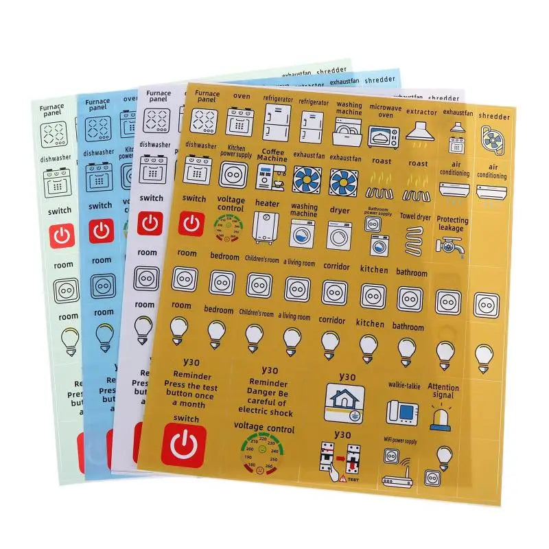 2 5Sheets Self-adhesive Waterproof English Version Electric Box