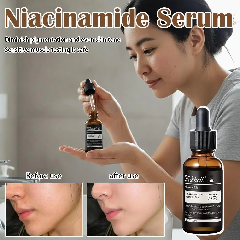 Teashell Serum 5 Niacinamide Arbutin Fade Dark Spots Skin