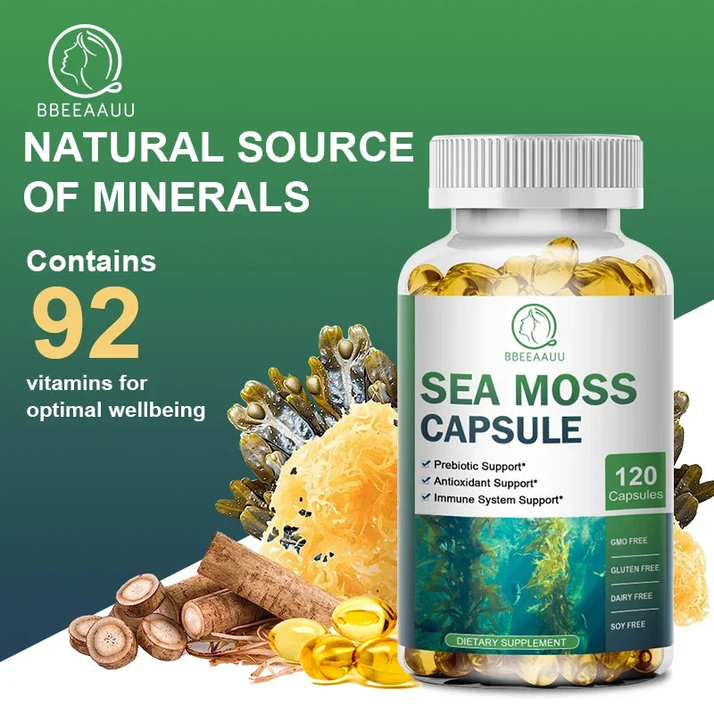 Beworths Sea Moss Capsules – Immune & Thyroid Support 120ct