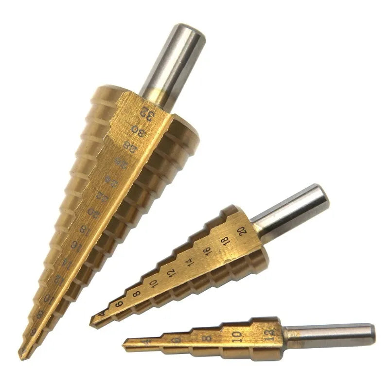 6-Piece Step Drill Bit Set – 4-12 to 4-32mm Wood Hole Saw Kit