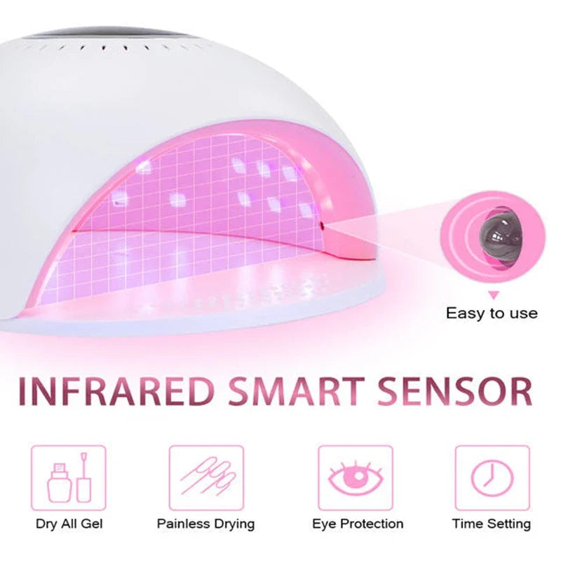 82W UV LED Nail Lamp | Fast Gel Curing, LCD Display & 4 Timers