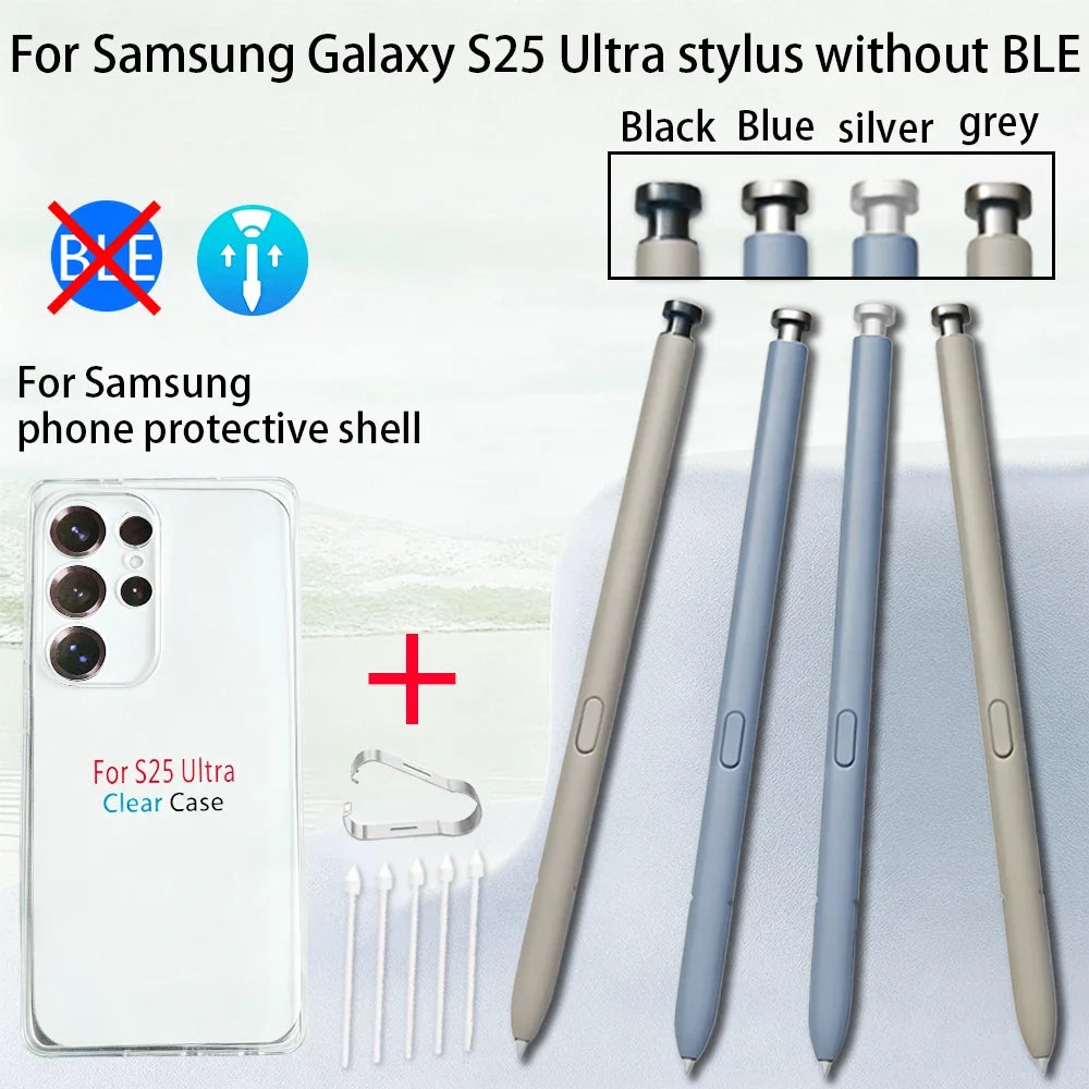 Samsung Galaxy S25 Ultra S Pen Stylus + Nibs + Clear TPU Case Kit