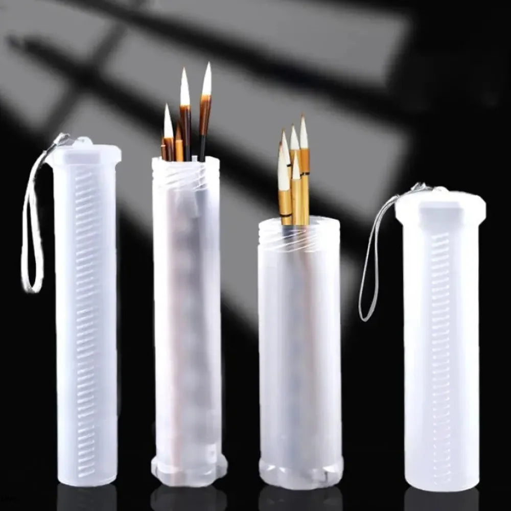 Transparent ABS Telescopic Pen Holder Art Painting Brush Pencil