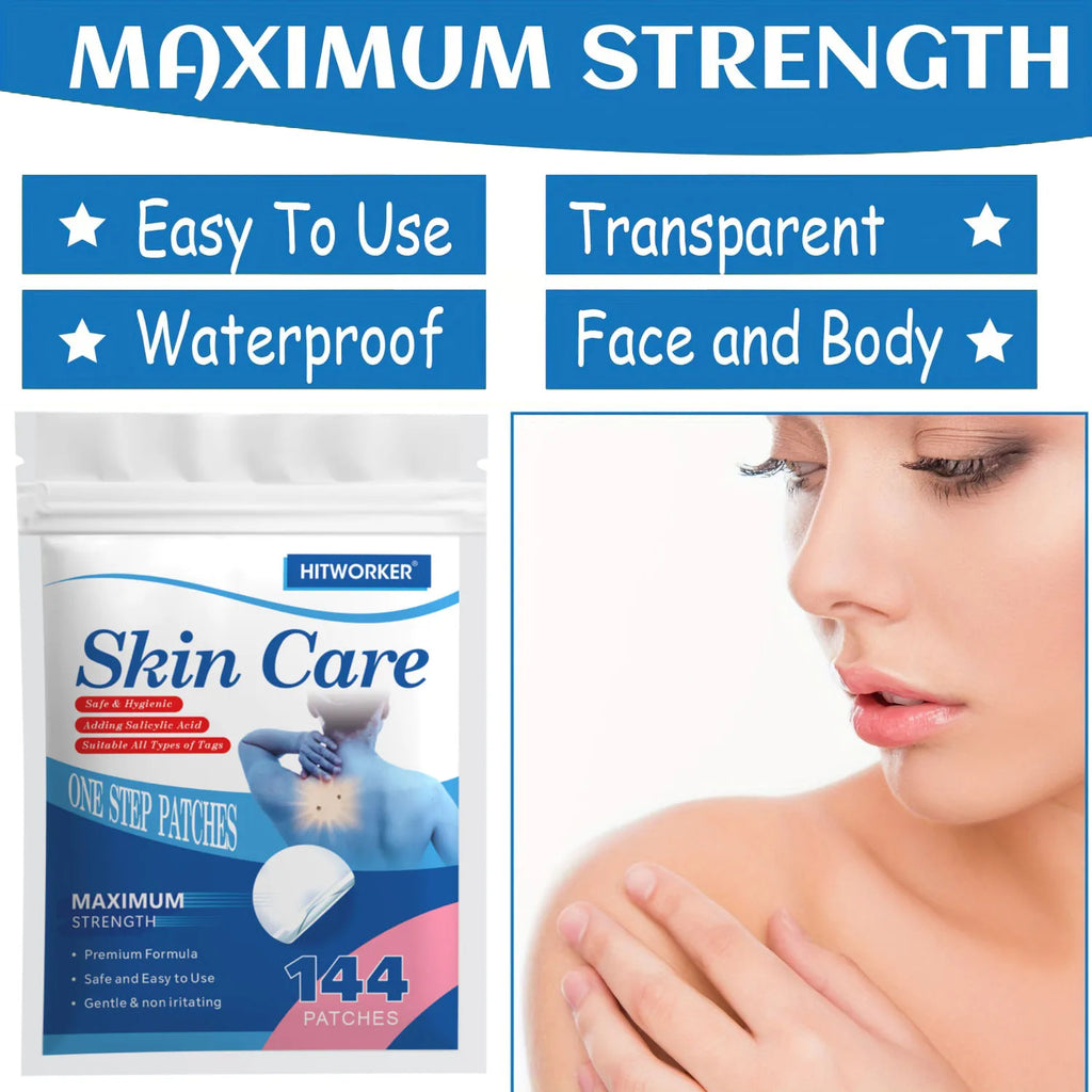 144-Pc Hydrocolloid Acne Patches | Alcohol-Free Blemish Stickers