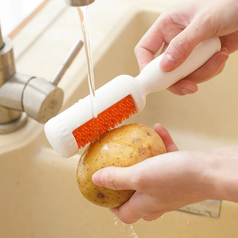 2-in-1 Vegetable Peeler with Cleaning Brush | Aihogard
