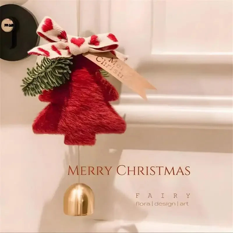 Plush Christmas Bell Pendant – Nordic Style Xmas Tree Ornament