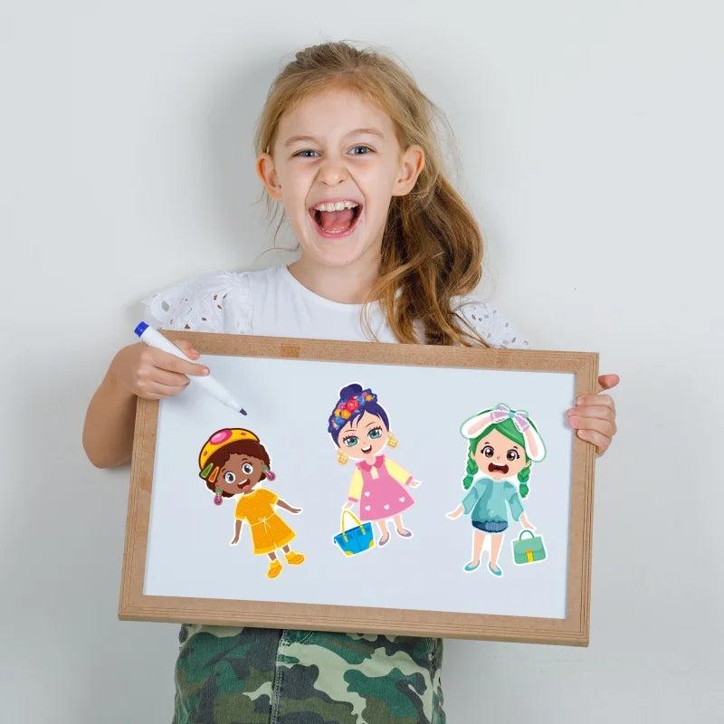 Funny Cartoon Boys Girls Dress Up Puzzle Stickers Kids DIY Make Face