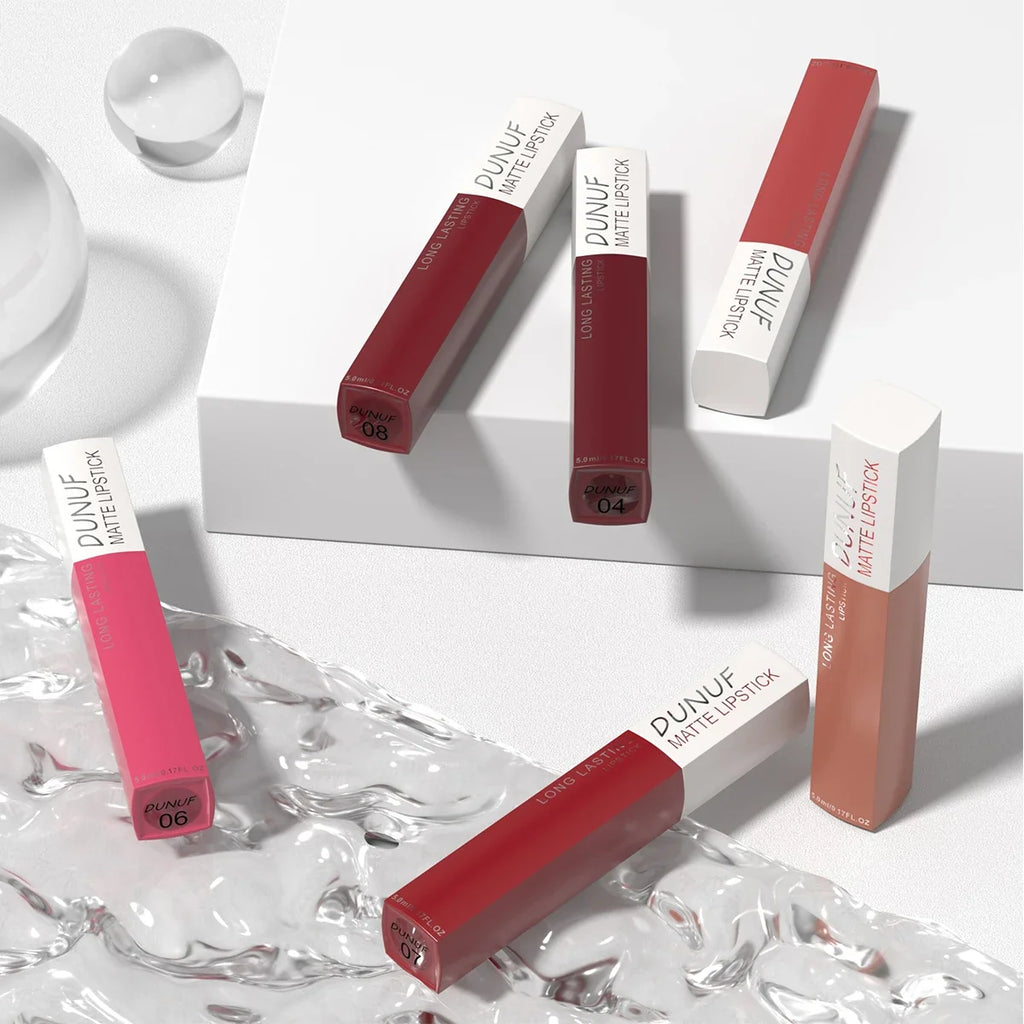 DUNUF Matte Lip Gloss – Waterproof, Long-Lasting, Non-Stick