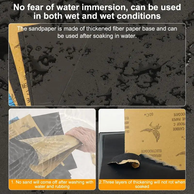 60 180 240 360 1000 1500 2000 Sandpaper Grit Wet Dry Sanding Paper