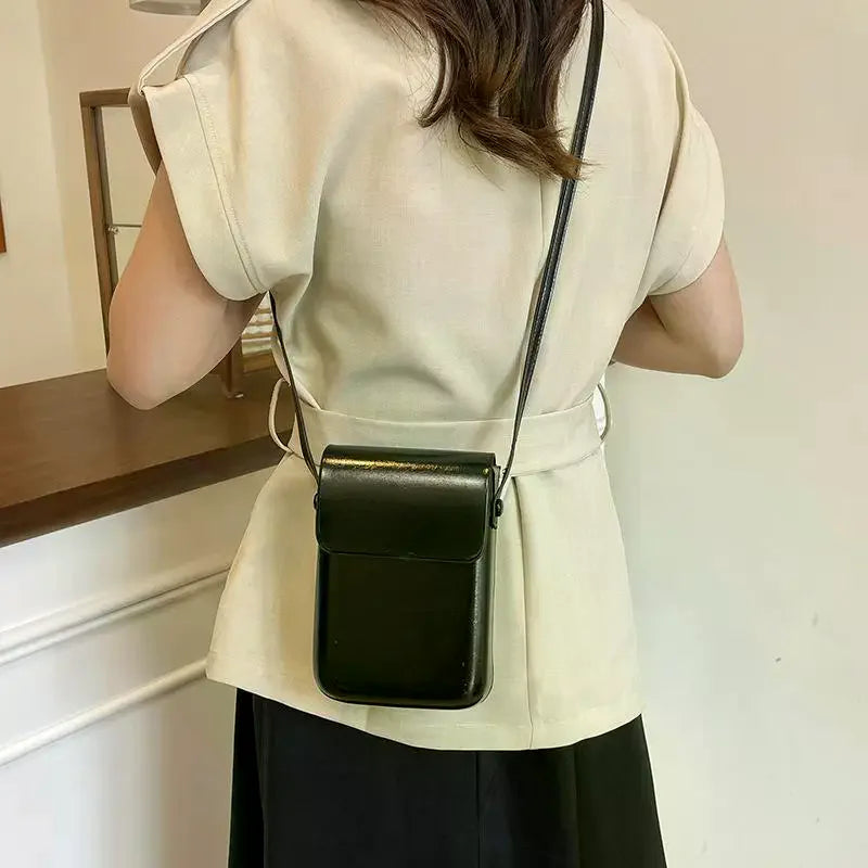 Women's Minimalist Crossbody Phone Bag | Small PU Shoulder Purse