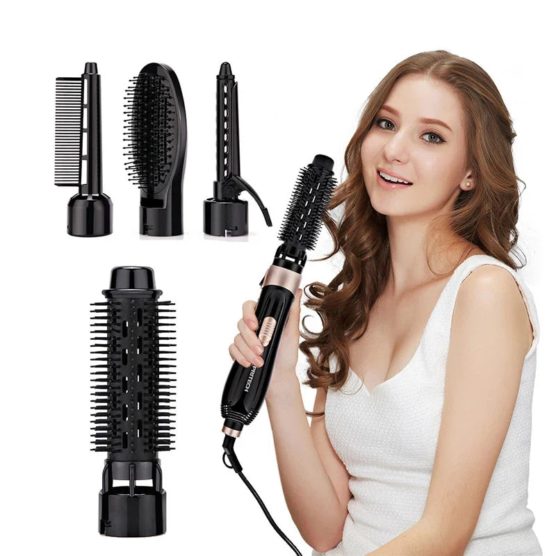 4-in-1 Rotating Hot Air Brush Blow Dryer Comb | Salon Style