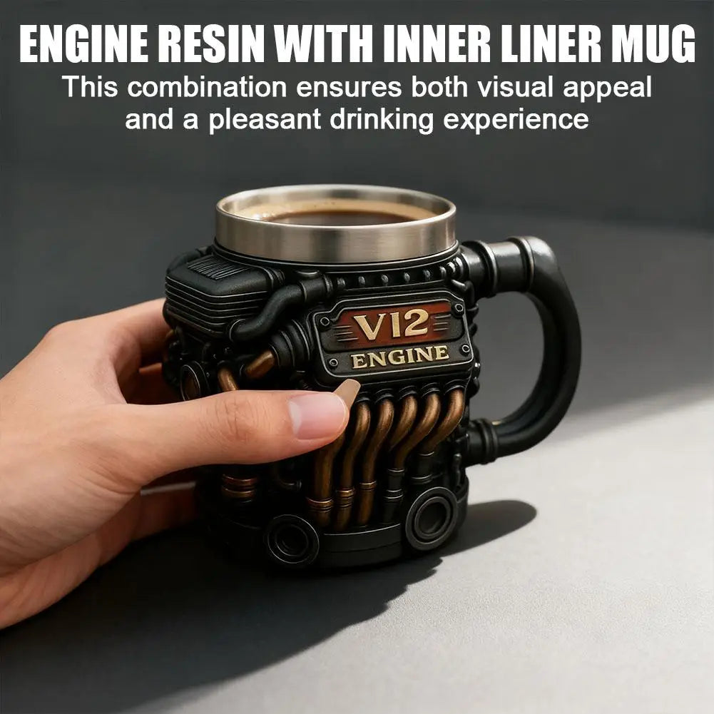 V12 Engine Coffee Mug 200ml | Unique Car Enthusiast Gift