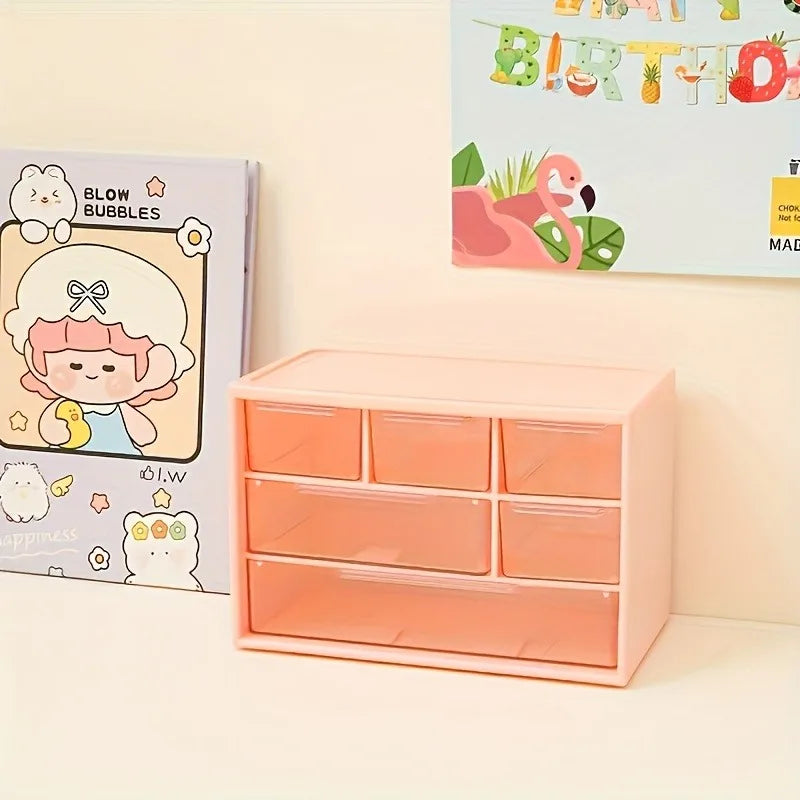 Six-compartment Drawer Storage Box Bead Small Jewelry Plastic