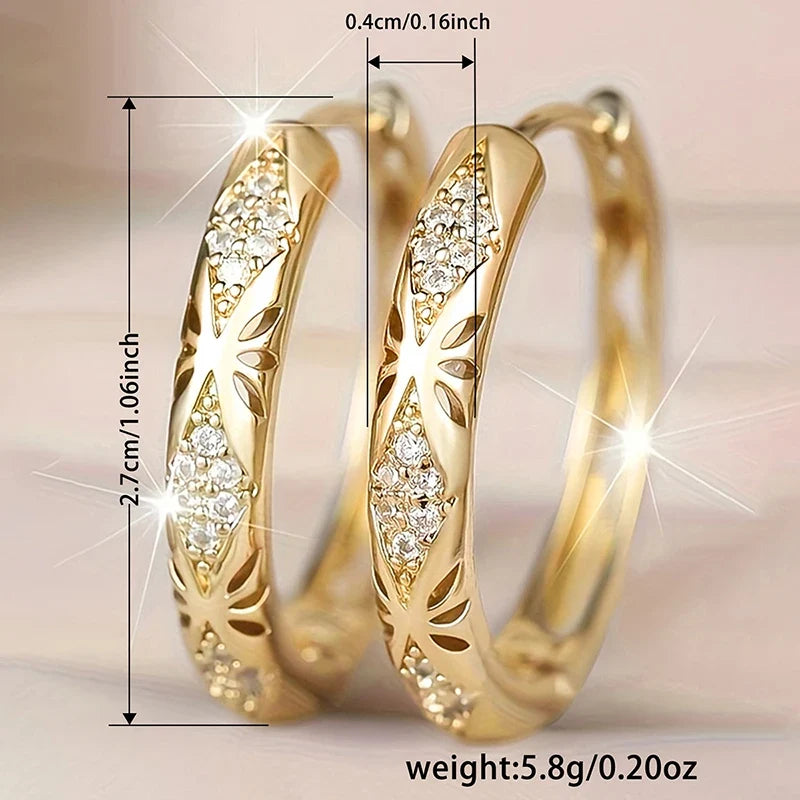 Huitan Sparkling CZ Hoop Earrings – Women's Fashion Jewelry