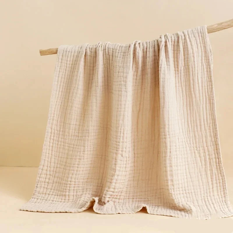 6-Layer Cotton Muslin Baby Swaddle Blanket & Bath Towel 105cm