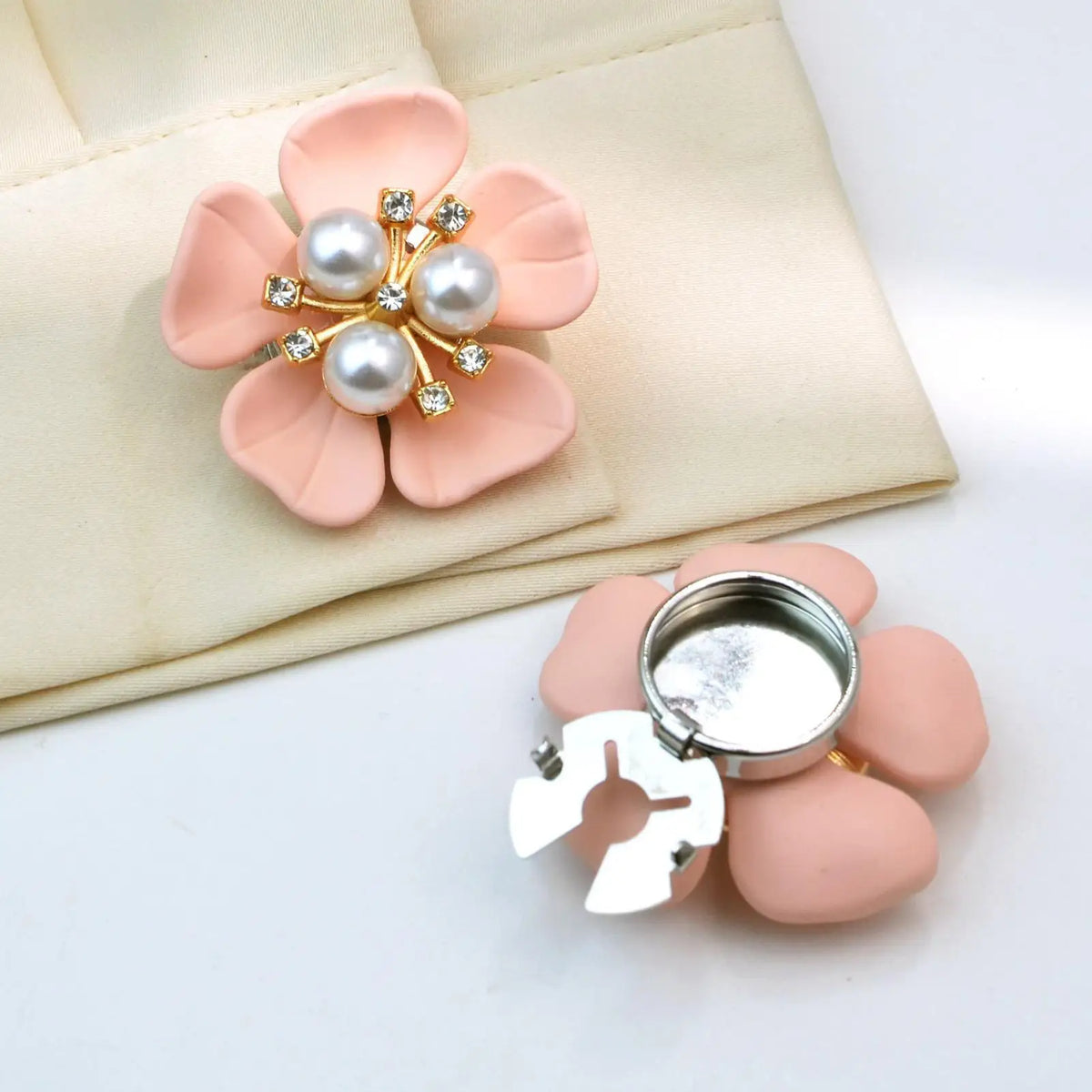 Rhinestone Floral Button Covers for Women – DIY Jewelry Clips