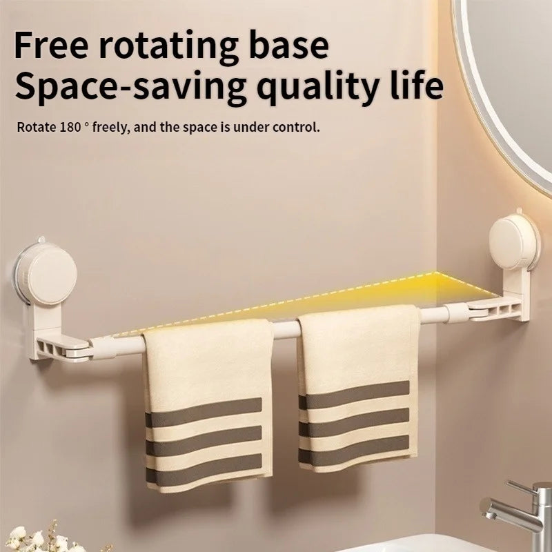 No-Drill Expandable Suction Cup Towel Rack | Aluminum Bar