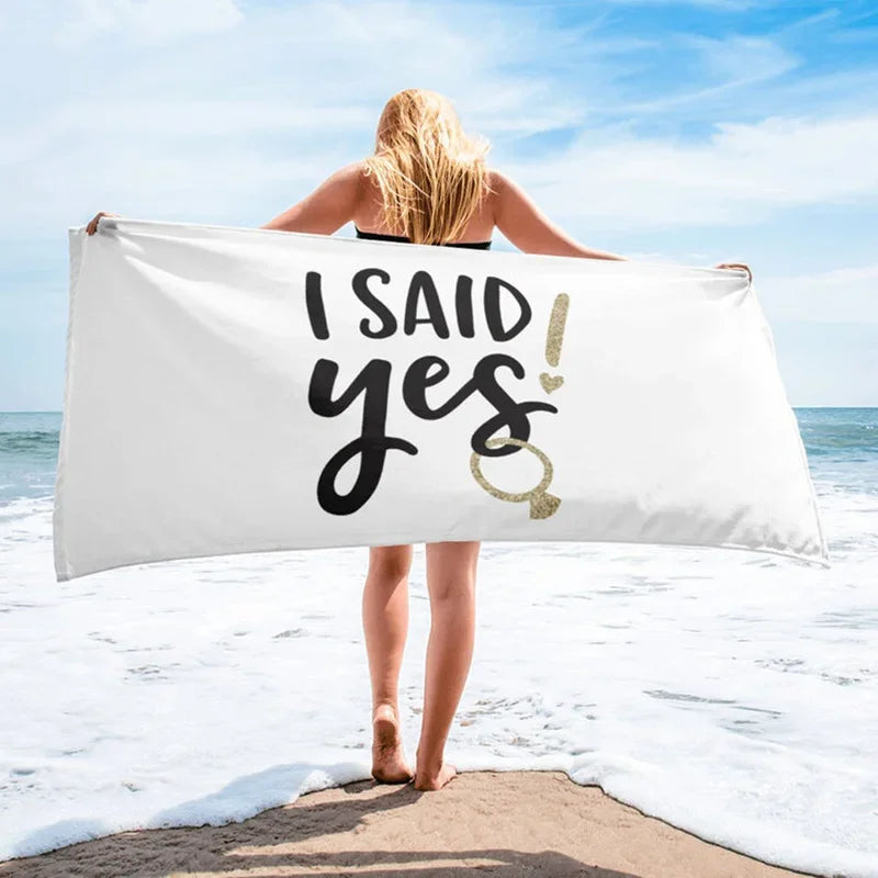 "I Said Yes" Bride Beach Towel | Bachelorette Bridal Gift