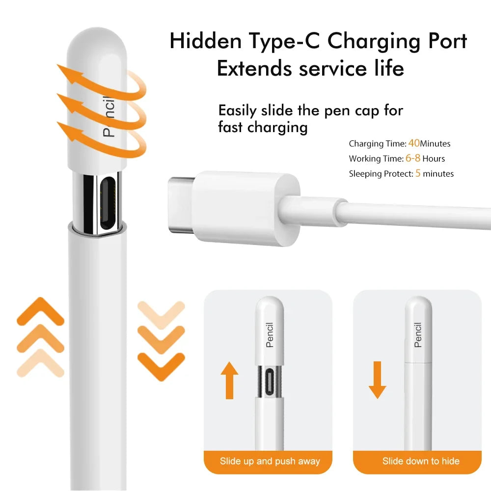 iPad Stylus Pen – Bluetooth, Tilt & Type-C Charging | All iPads