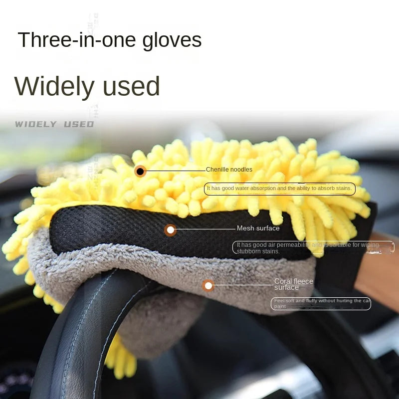 Coral Fleece Car Wash Mitt – Soft Anti-Scratch Detailing Glove