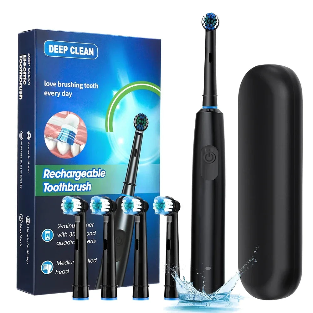 AFDEAL Electric Toothbrush 5 Modes IP67 Rechargeable 4 Heads