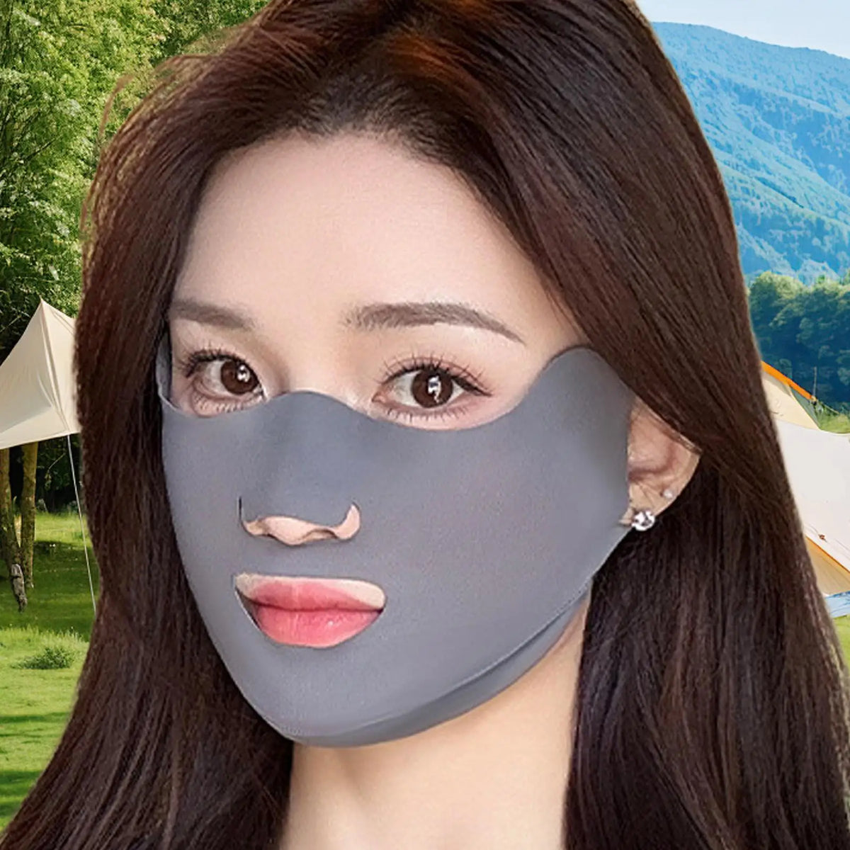 UPF50+ Sun Protection Face Cover – Breathable Nylon Mask
