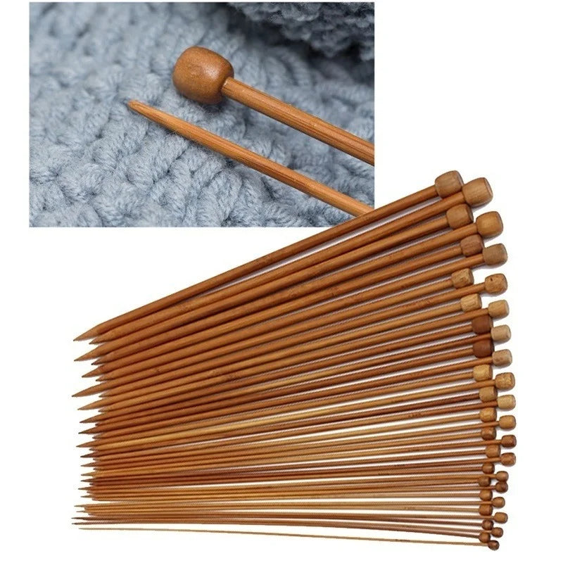 36-Pc Carbonized Bamboo Crochet Hook Set with Beads