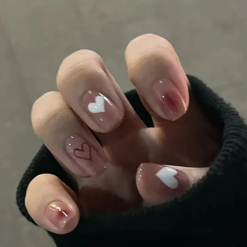 Pink Butterfly Press-On Nails | Long Full Cover False Nail Set