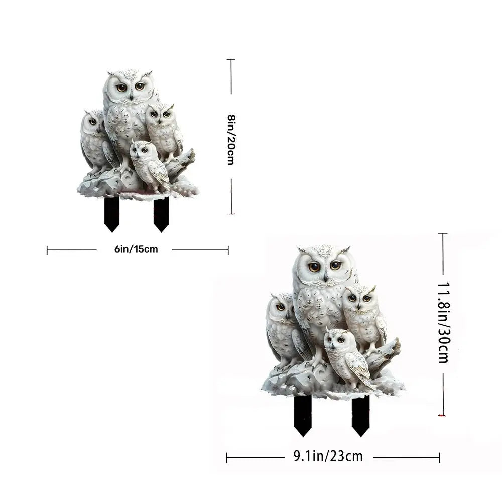 Acrylic Owl Garden Stake – Waterproof Figurine Yard Decor