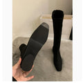 Women's Pointed Toe Knee-High Boots | Faux Suede Chunky Heel