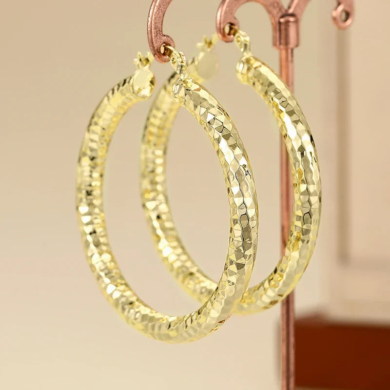 Huitan Big Circle Hoop Earrings – Sparkling Women's Jewelry